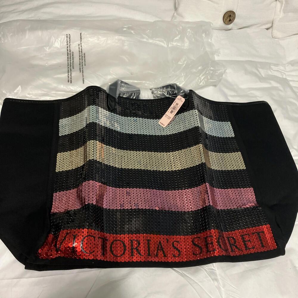 Victoria's Secret Limited Edition Tote Travel Bag Sequins W/makeup Bag NWT